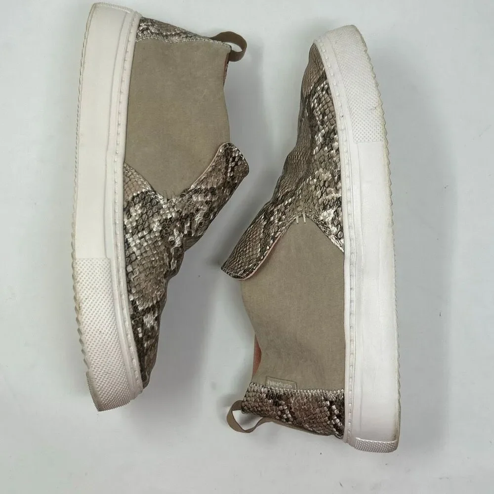 Hey Dude Peyton Slip On Shoes Womens Sz 9 Snake Skin Print Brown Tan Snakeskin